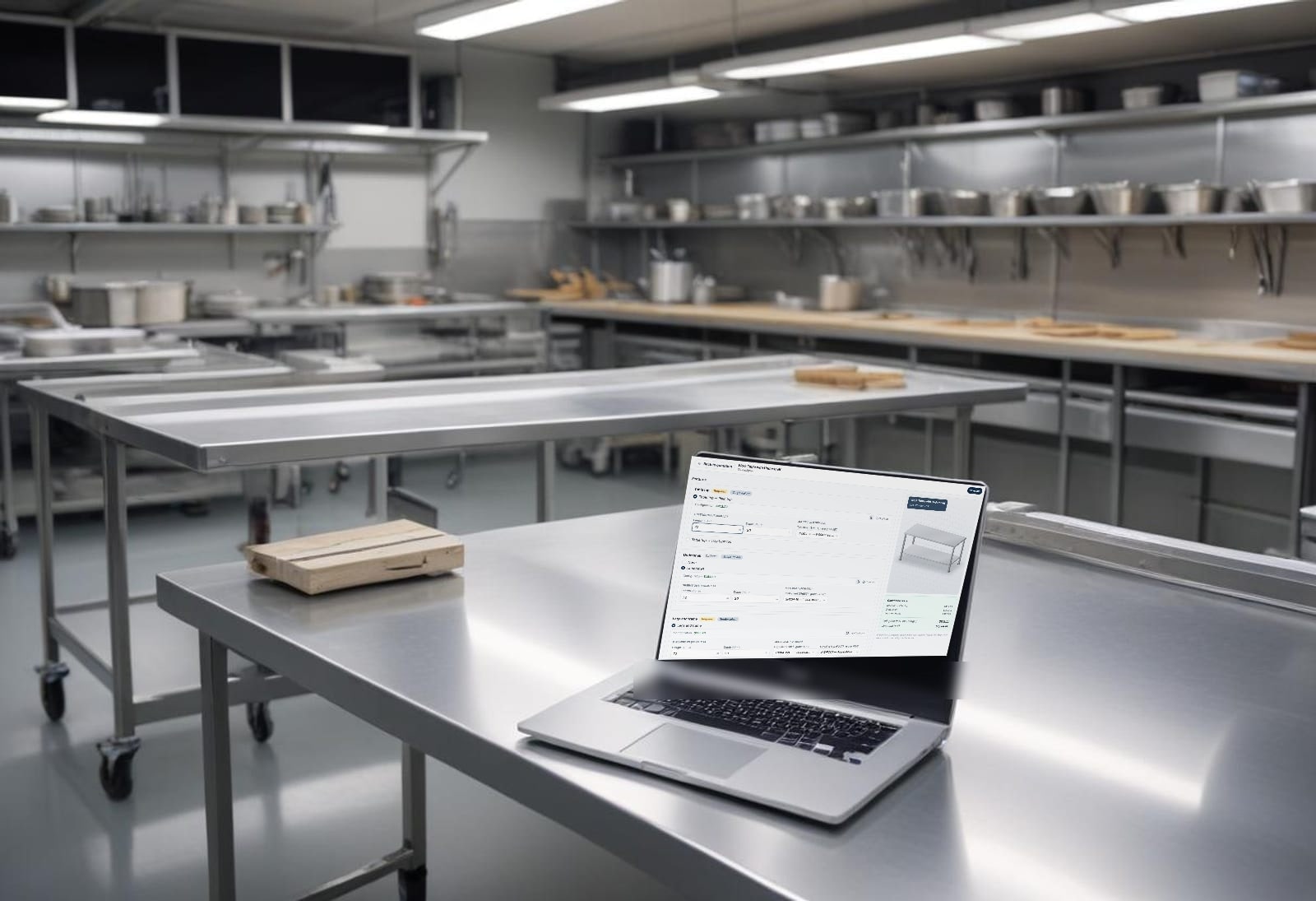 Commercial kitchen fabrication — the application in use